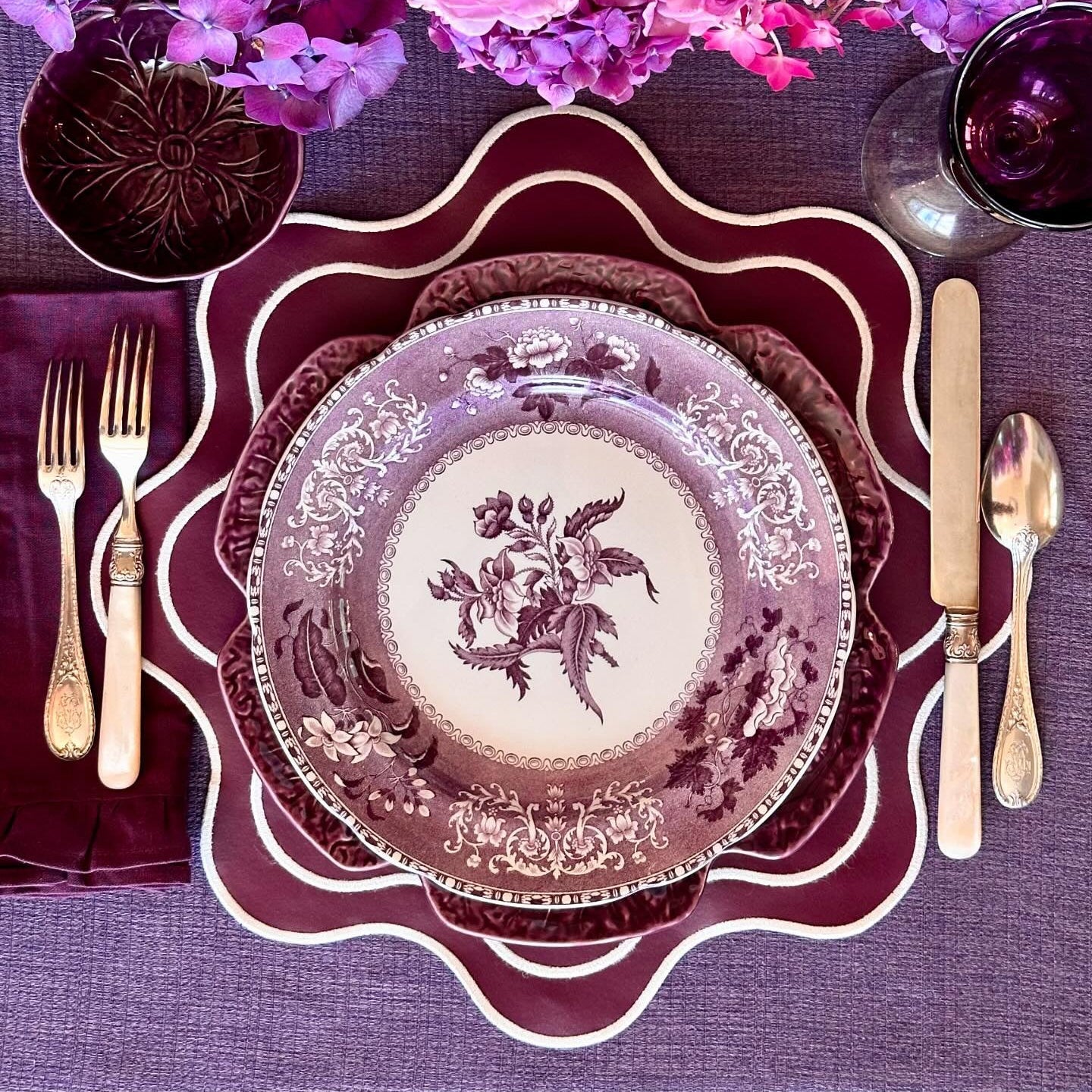 HAVEN BURGUNDY FAUX LEATHER PLACEMAT (Set Of 4)