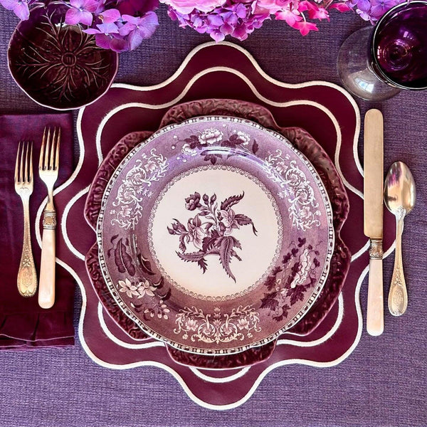 HAVEN BURGUNDY FAUX LEATHER PLACEMAT (Set Of 4)