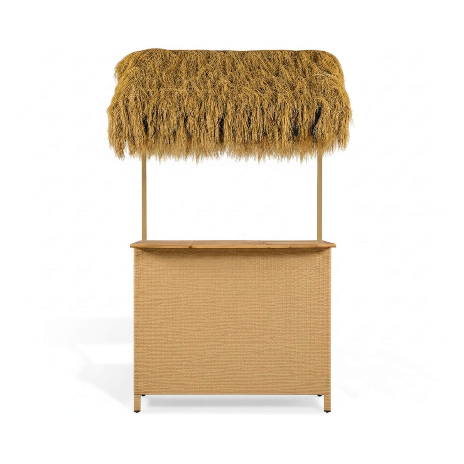 Alora 3-Piece Hawaiian Bar-Height Patio Set With Grass Canopy And Stools (SAK63047)