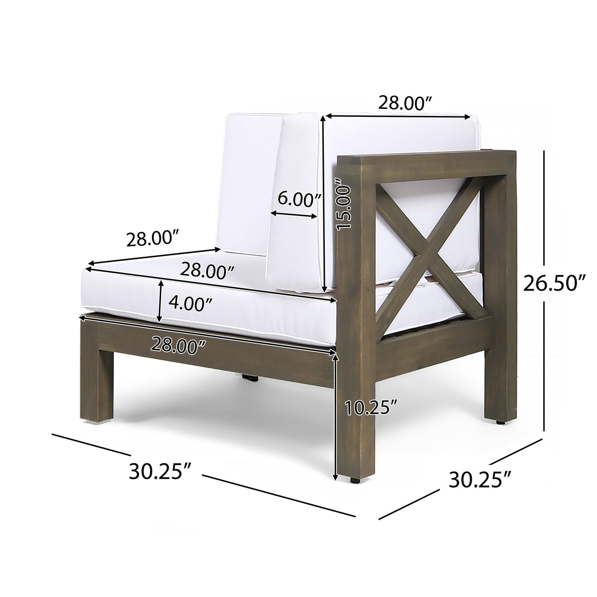 Brava X-Back 3 Seater Outdoor Sectional Sofa Set