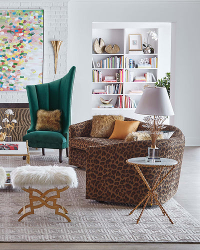 Luxe Twisted Iron Gold Rope Knot Accent Table Round Tripod White Marble Top