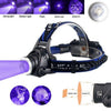 Headlamp Flashlight USB LED Head Rechargeable Light Waterproof Green/Red/UV 395nm Zoomable Headlamp Flashlight Light Outdoor   Waterproof Headlight Led Head Lamp 3 Modes Torch For Camping Hiking Fishing - Purple