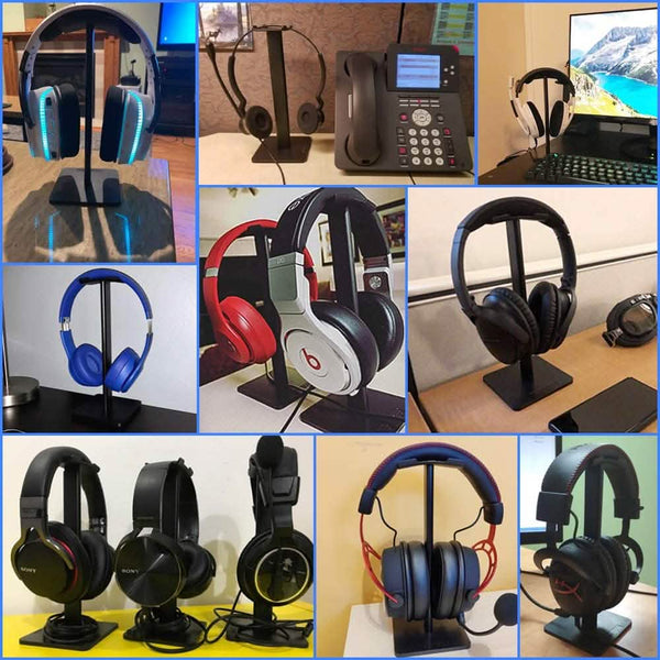 Headphone Stand with Aluminum Supporting Bar Flexible Headrest