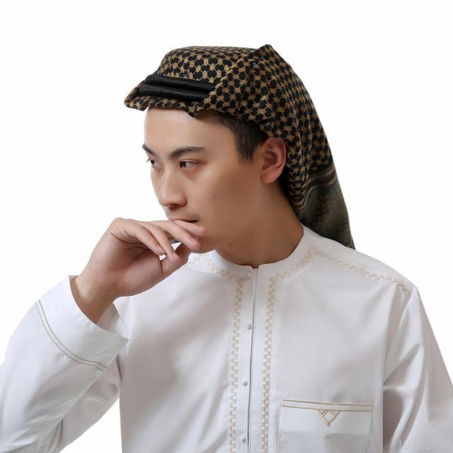 Headscarf Hijab Man Arabic Cotton Hijab Burqa Palestine Keffiyeh Scarf Arabian Islamic Clothing Men Muslim Hijab Wrap Pattern of Arab Shemagh Keffiyeh Men Arab Kufiyah Keffiyeh Arabic Muslim Head Wrap Men Scarf Shawl