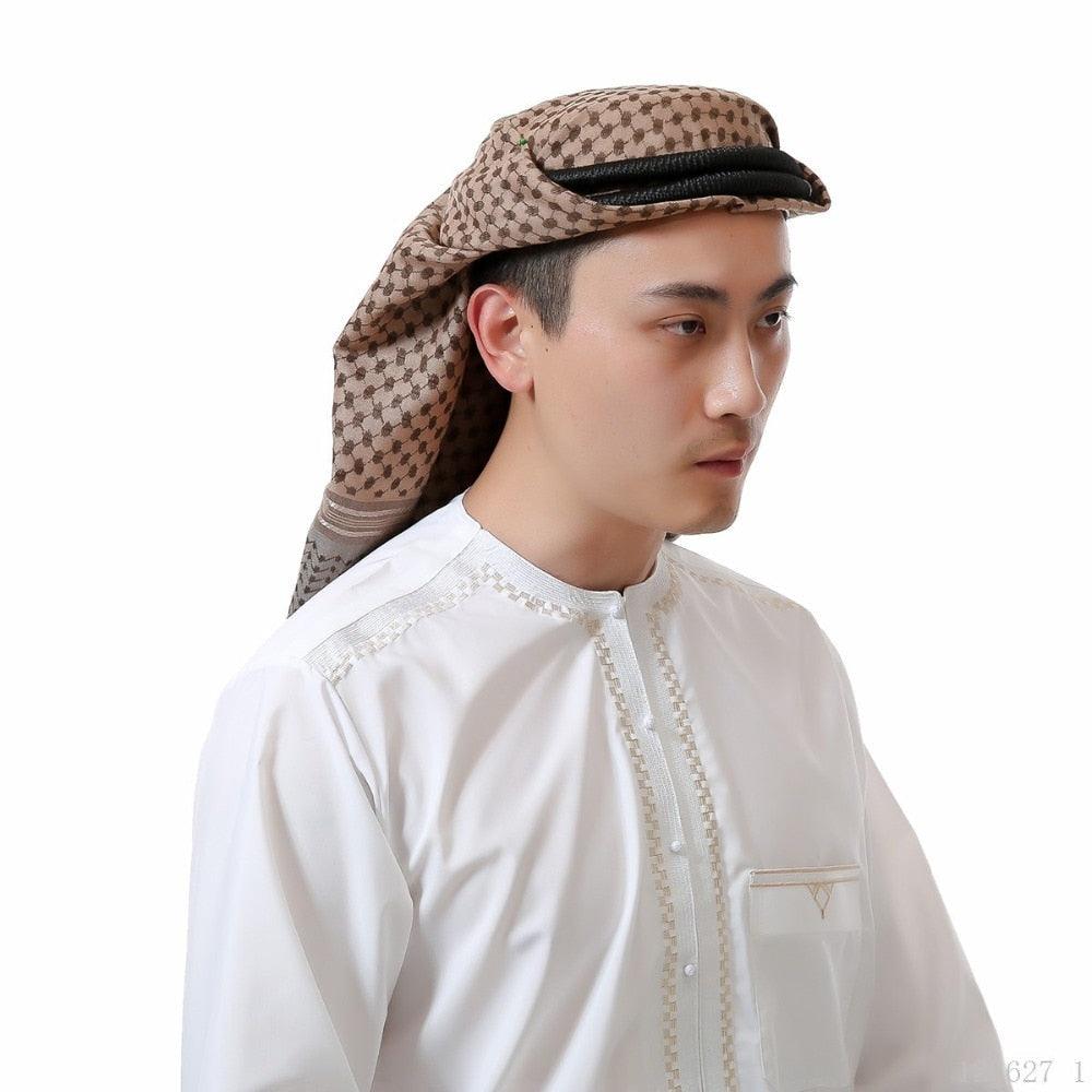 Headscarf Hijab Man Arabic Cotton Hijab Burqa Palestine Keffiyeh Scarf Arabian Islamic Clothing Men Muslim Hijab Wrap Pattern of Arab Shemagh Keffiyeh Men Arab Kufiyah Keffiyeh Arabic Muslim Head Wrap Men Scarf Shawl