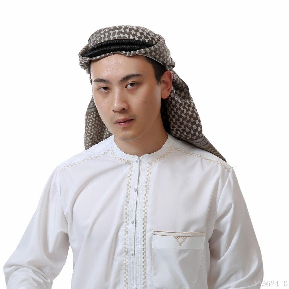 Headscarf Hijab Man Arabic Cotton Hijab Burqa Palestine Keffiyeh Scarf Arabian Islamic Clothing Men Muslim Hijab Wrap Pattern of Arab Shemagh Keffiyeh Men Arab Kufiyah Keffiyeh Arabic Muslim Head Wrap Men Scarf Shawl