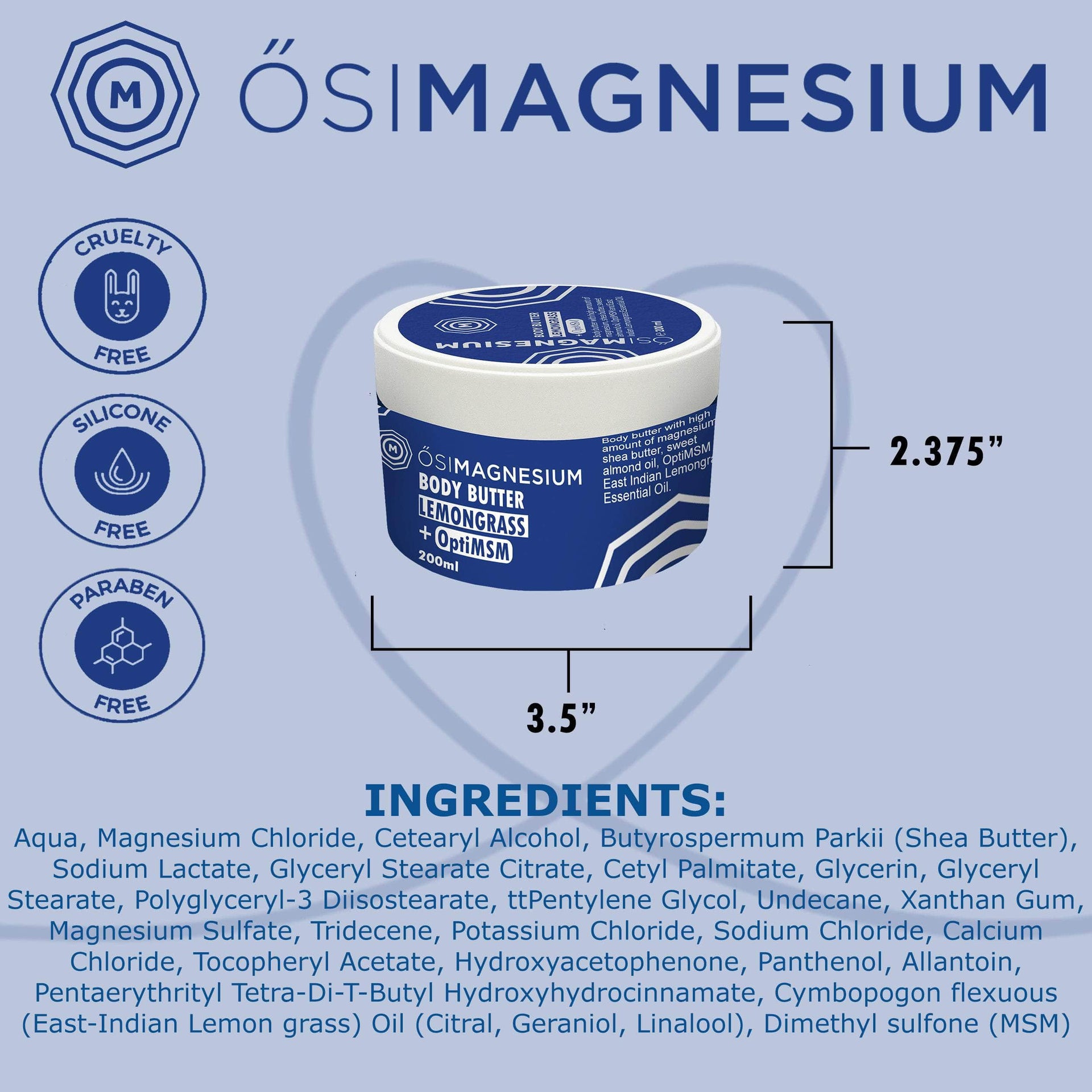 ŐSIMAGNESIUM Body Butter + OptiMSM - 6.76oz