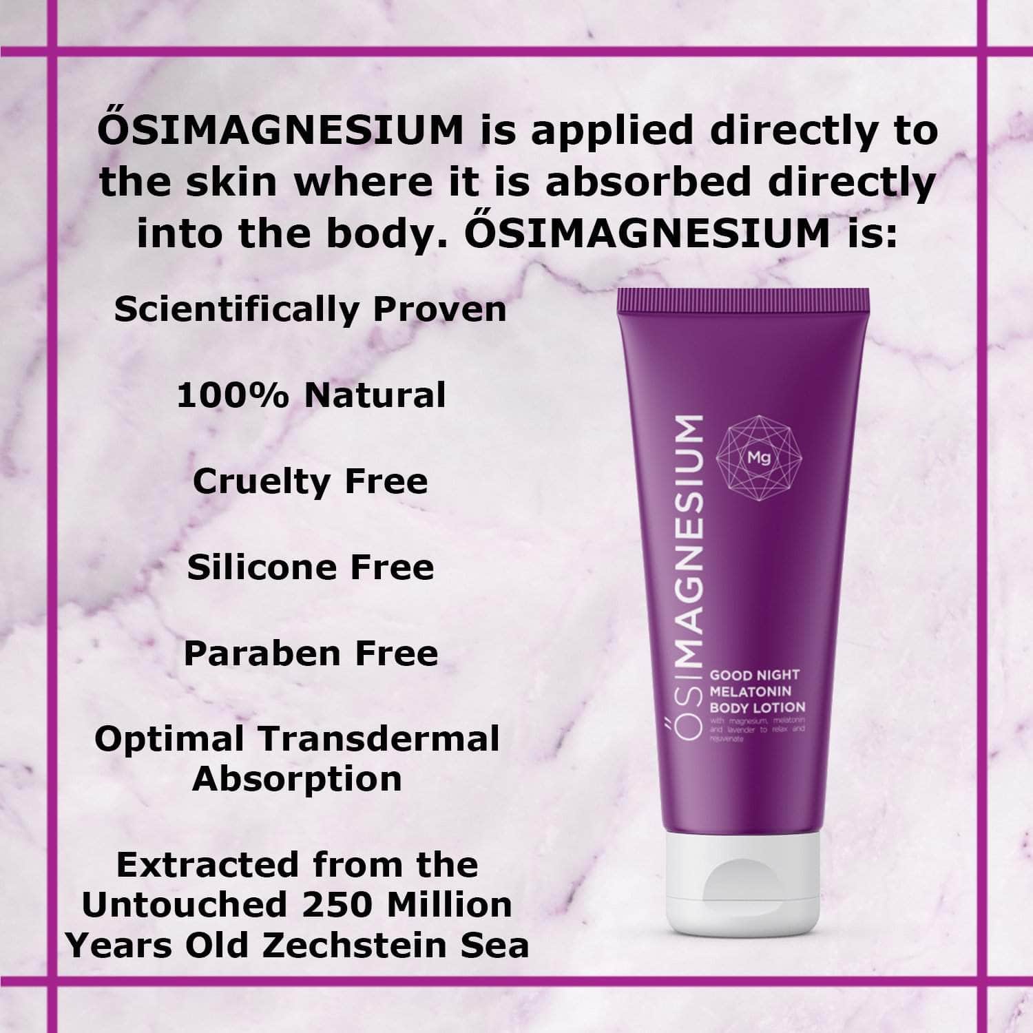 ŐSIMAGNESIUM Good Night Lavender Body Lotion + Melatonin + OptiMSM - 3.38oz