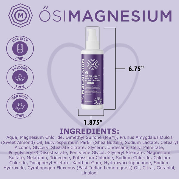 ŐSIMAGNESIUM Body Lotion + Melatonin + OptiMSM - 6.76oz
