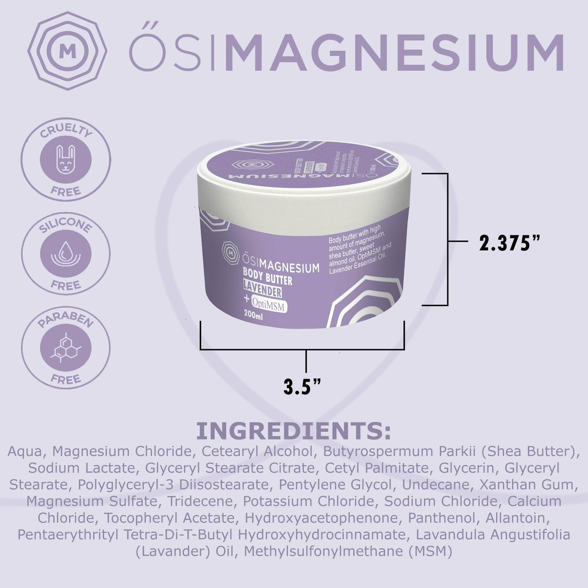 ŐSIMAGNESIUM Lavender Body Butter + OptiMSM - 6.76oz
