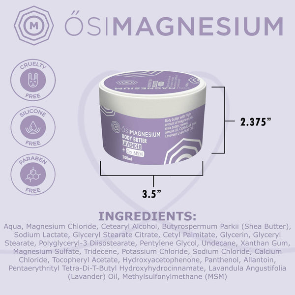 ŐSIMAGNESIUM Lavender Body Butter + OptiMSM - 6.76oz - Gifts for You 'n Me