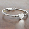 Heart Cable Initial Bracelet Hypoallergenic and Adjustable