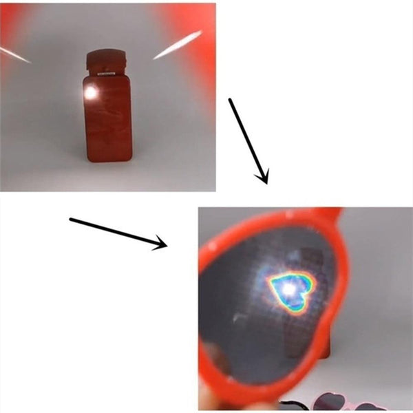 Heart Effect Diffraction Glasses That Turn Lights into Hearts Shaped Love Effects Glasses  Watch The Lights Change to Heart Shape At Night Diffraction Glasses For Unisex Sunglasses