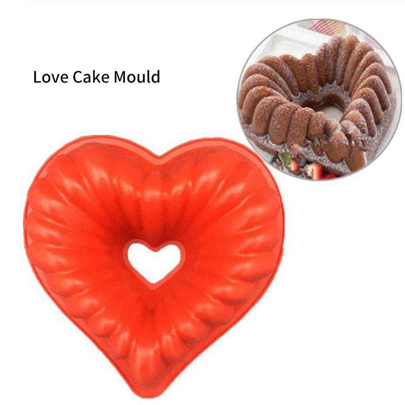 Heart Love Jelly Silicone Cake Mould Mold Baking 3D Decorating Tools Heart Love Cake Mold Trays Silicone Baking Pan  Mold Baking Cake Pan For Bread Muffin Cake Baking Tools For Kitchen