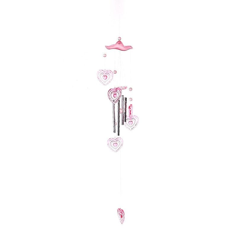 Heart Plastic Crystal  Metal Tubes Wind Chime Home Garden Decoration Gift Car Outdoor Heart Wind Chimes Decoration Gift for Mom Heart Wind Bell  Heart Wind Catcher Aluminum  Outdoor Yard Garden Decor Wind Chimes