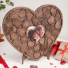 Heart Photo Puzzle - Walnut / No