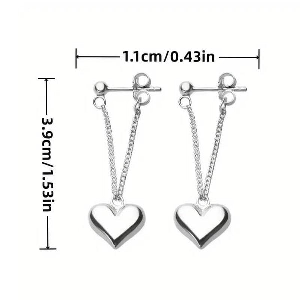 Heart-Shaped Dangle Earrings