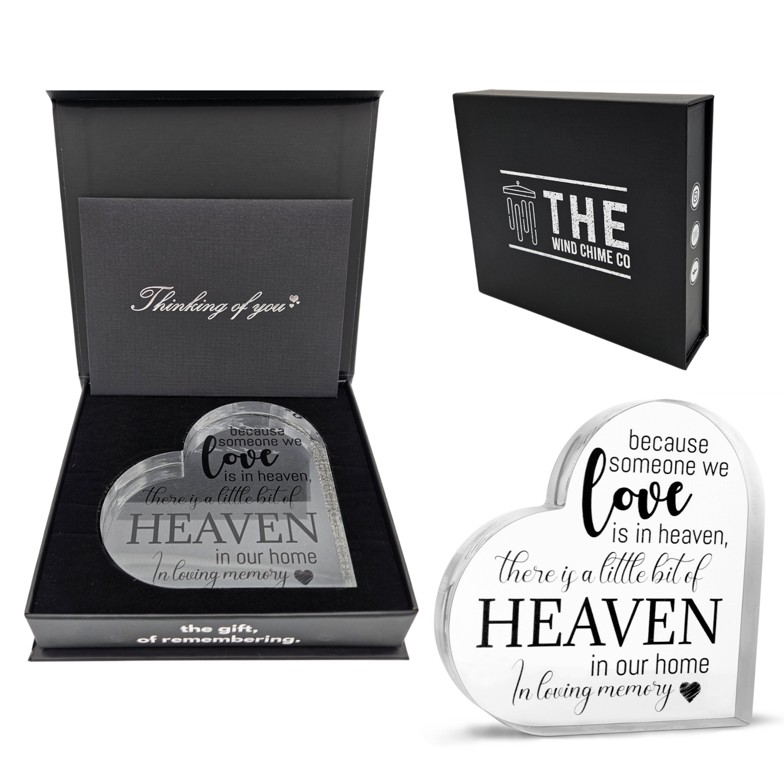 Memorial Heart With Gift Box - Acrylic Heaven In Our Home