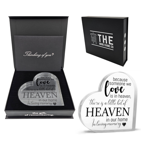 Memorial Heart With Gift Box - Acrylic Heaven In Our Home