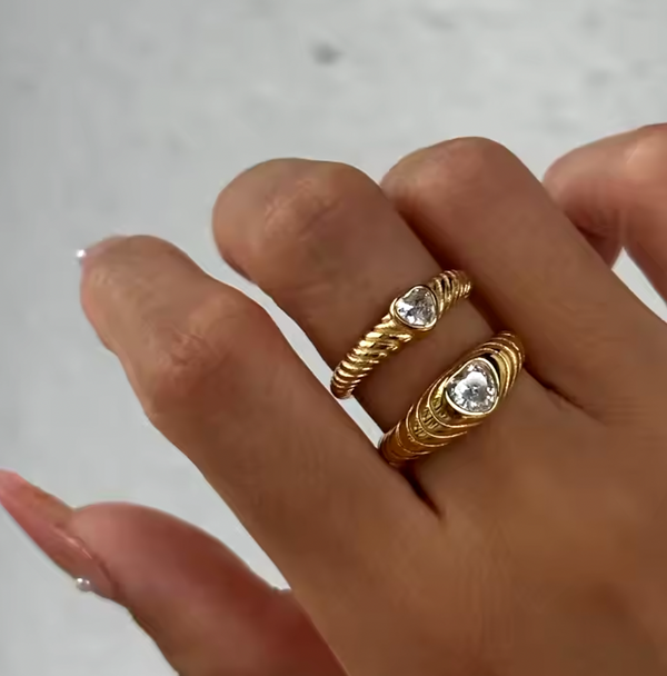 Zircon Heart Ring