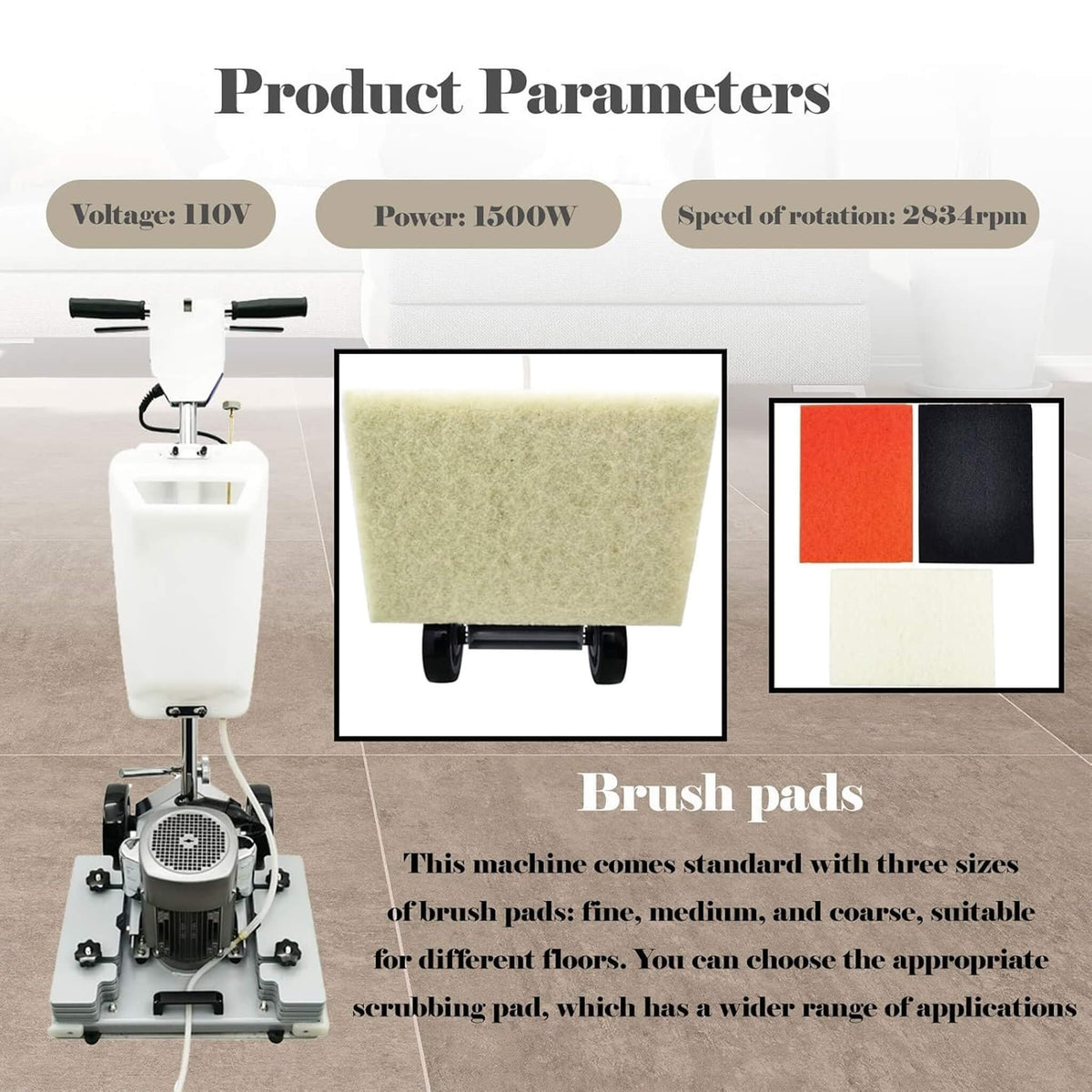 Heavy-Duty 110V Multi Functional Electric Floor Polishing Machine (SAK31859)
