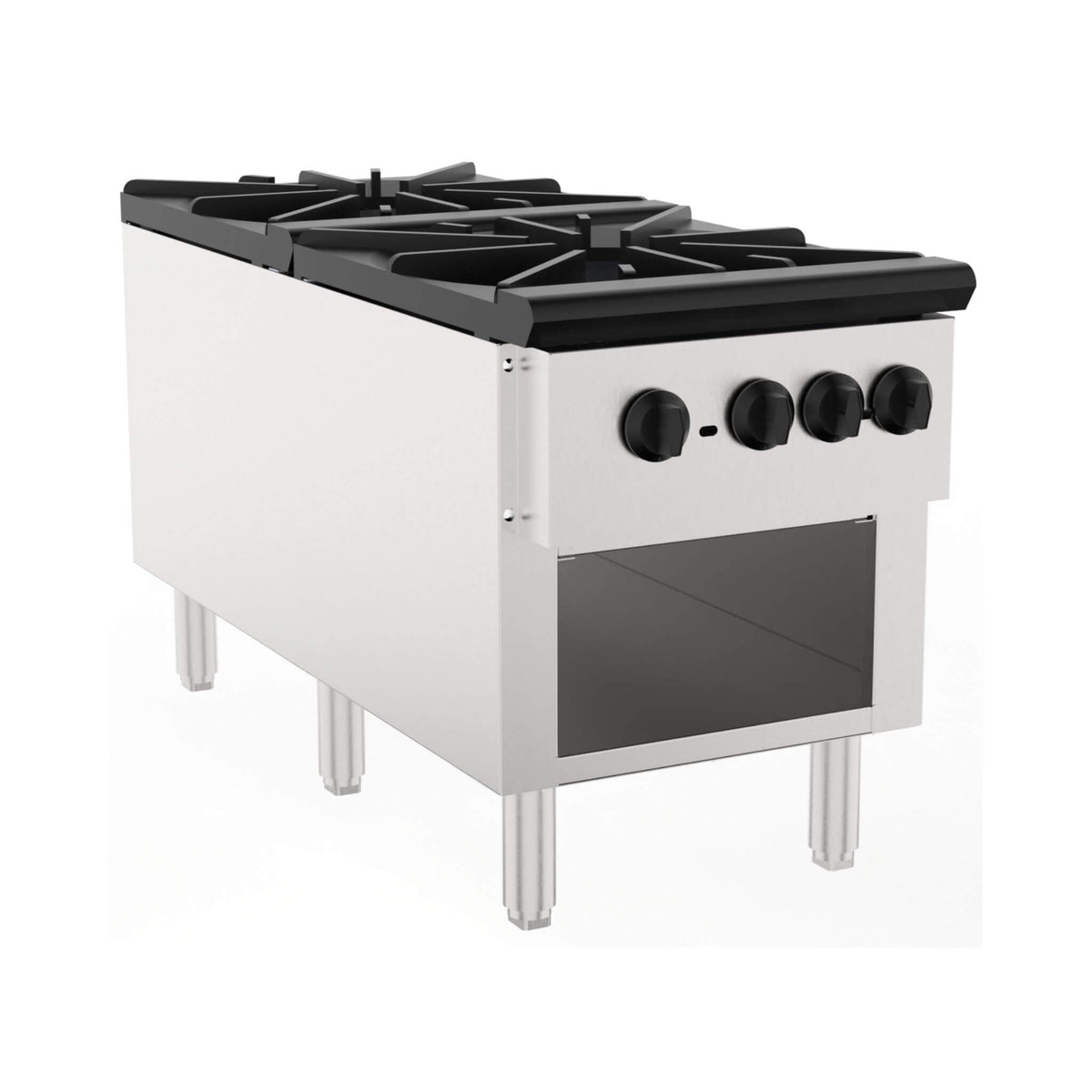 Heavy-Duty 18K BTU Commercial 2-Burner Stainless Steel Gas Stove Range (SAK40721)