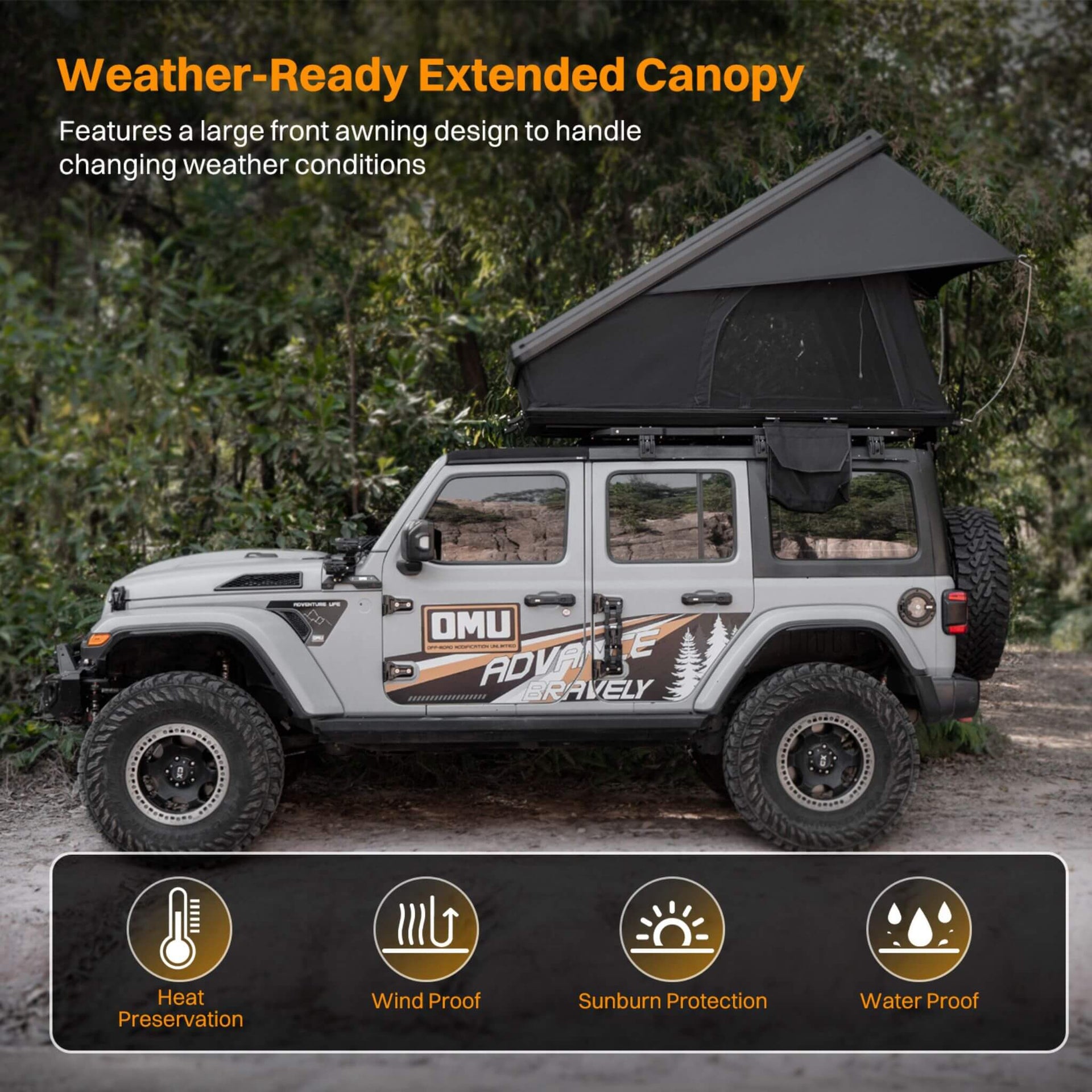 Altitude Heavy-Duty Hard-Shell Rooftop Tent With Ladder [2-3 Person] (SAK93120)