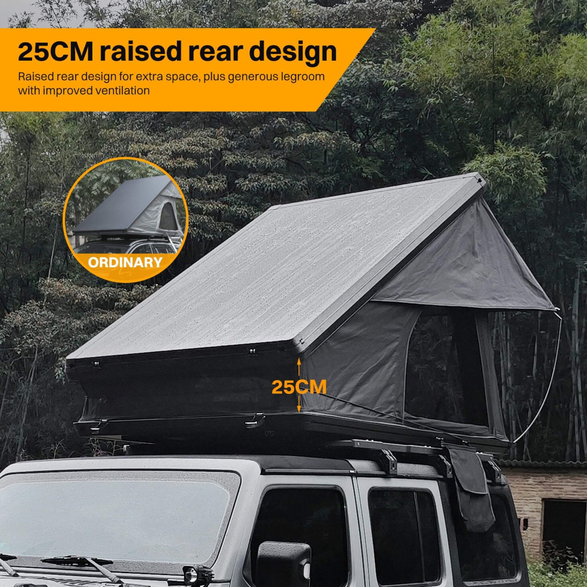 Altitude Heavy-Duty Hard-Shell Rooftop Tent With Ladder [2-3 Person] (SAK93120)