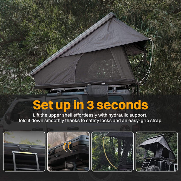 Heavy Duty 2-3 Person Hardshell Rooftop Tent With Ladder (SAK93120)