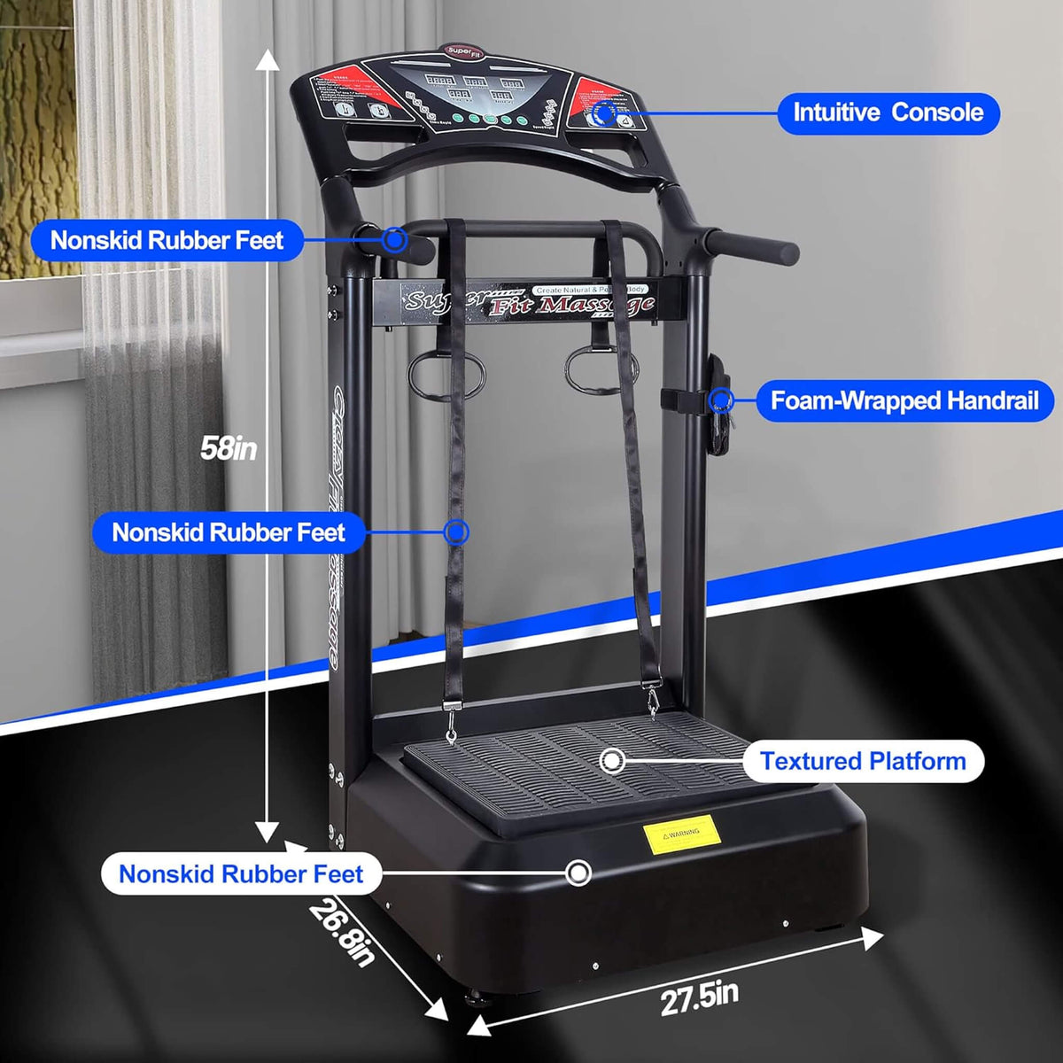 Heavy-Duty 400LBS Whole Body Vibration Plate Workout Machine (SAK57390)