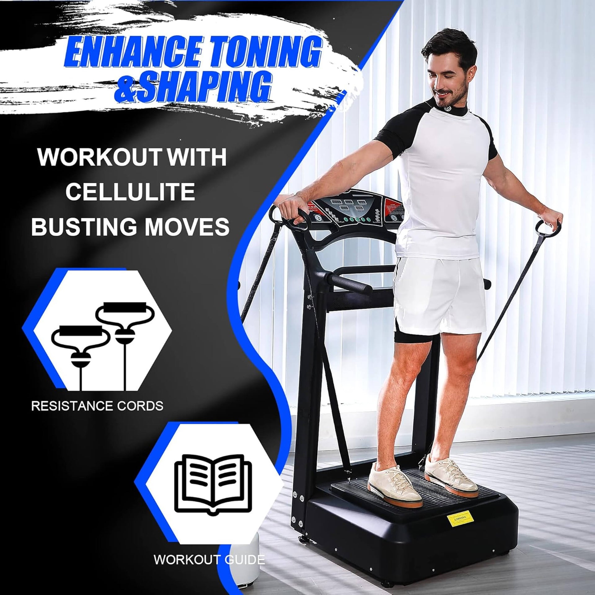 Heavy-Duty 400LBS Whole Body Vibration Plate Workout Machine (SAK57390)