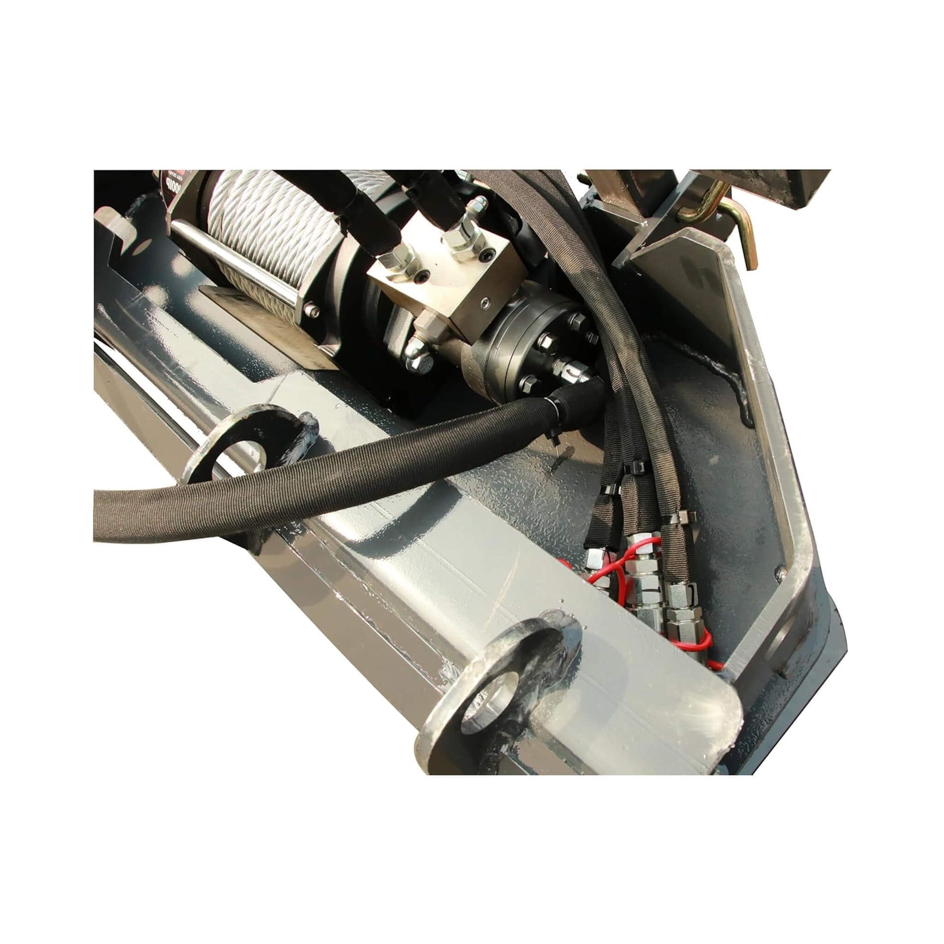 Heavy-Duty 7.5T Forestry Logging Winch Skid Steer Attachment With 100FT Steel Cable (SAK63902)