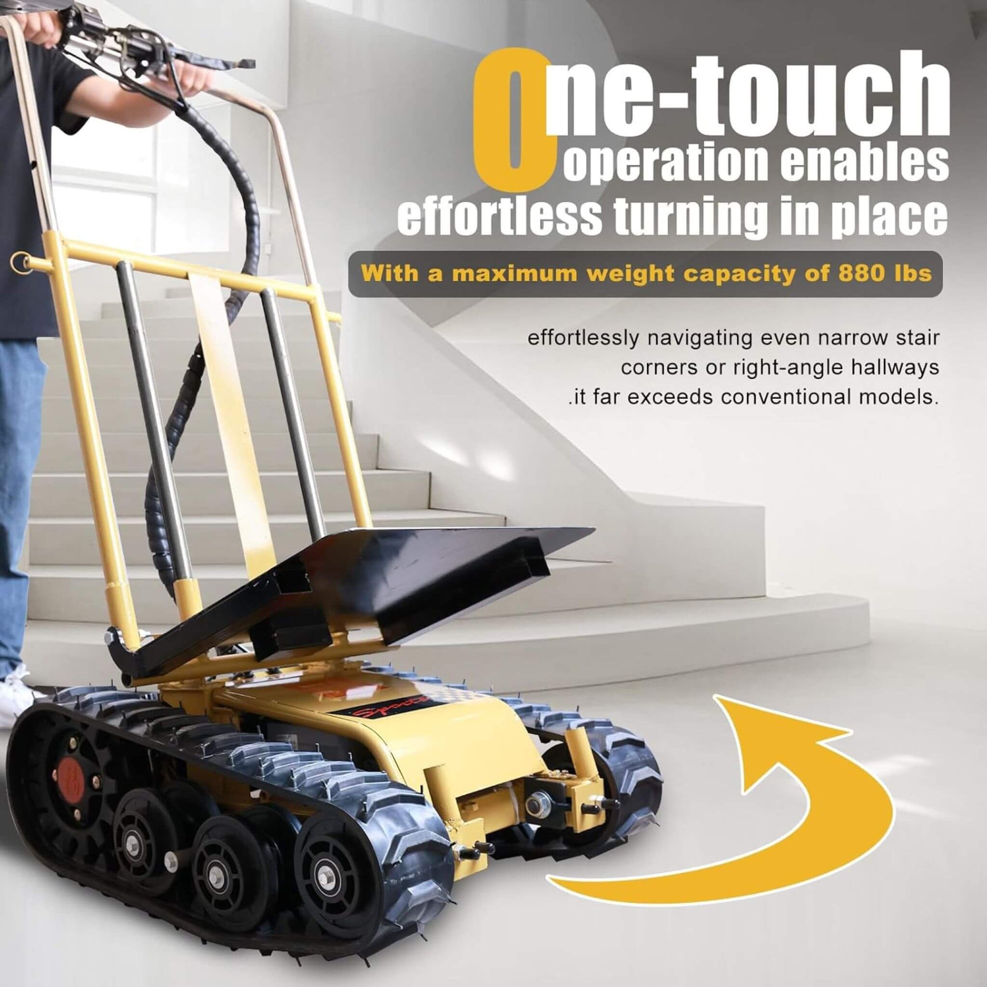 Heavy-Duty 880 LBS Foldable Electric Stair Climbing Dolly Hand Trucks (SAK31497)