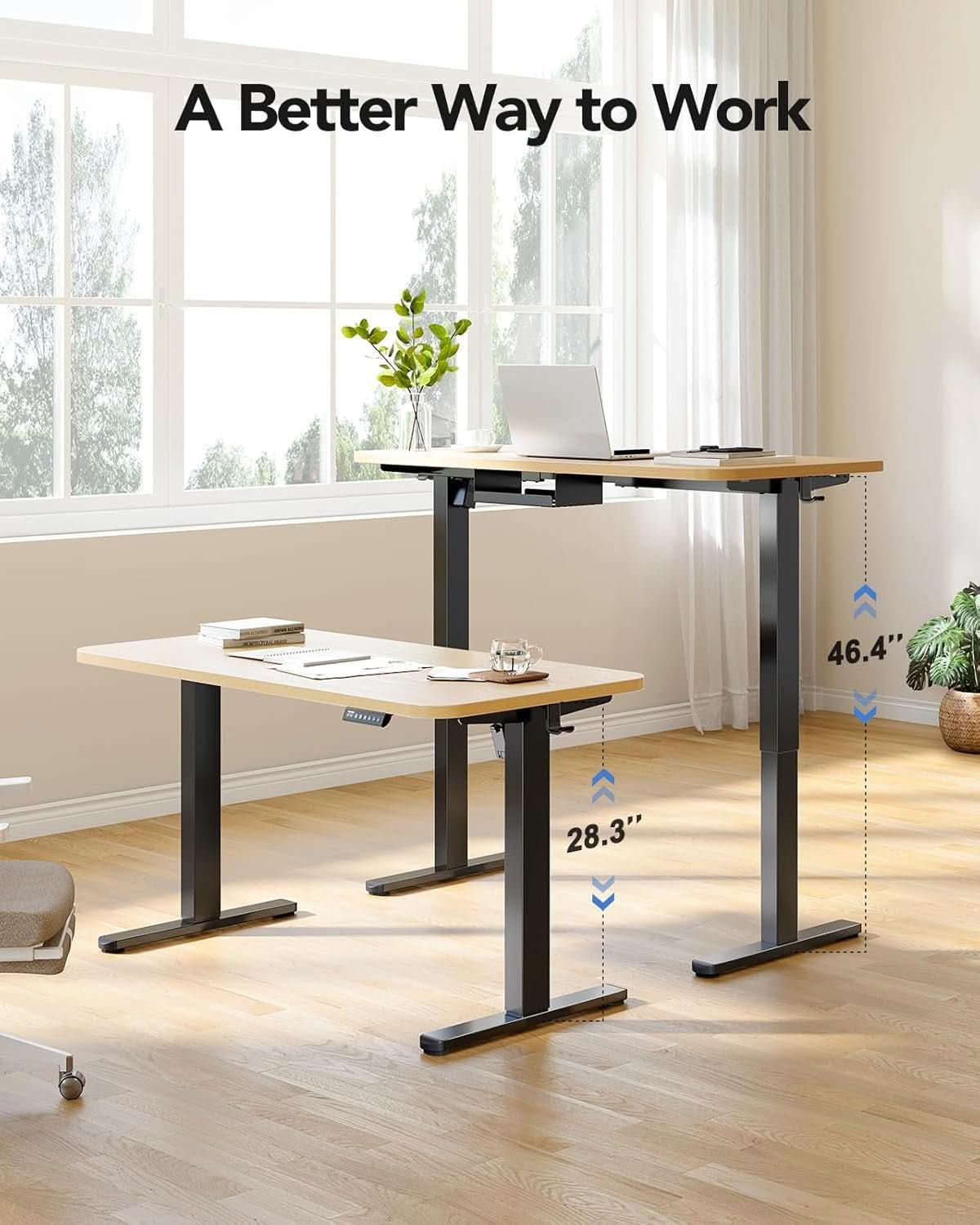 Heavy-Duty Adjustable Standing Desk Frame for Home Office
