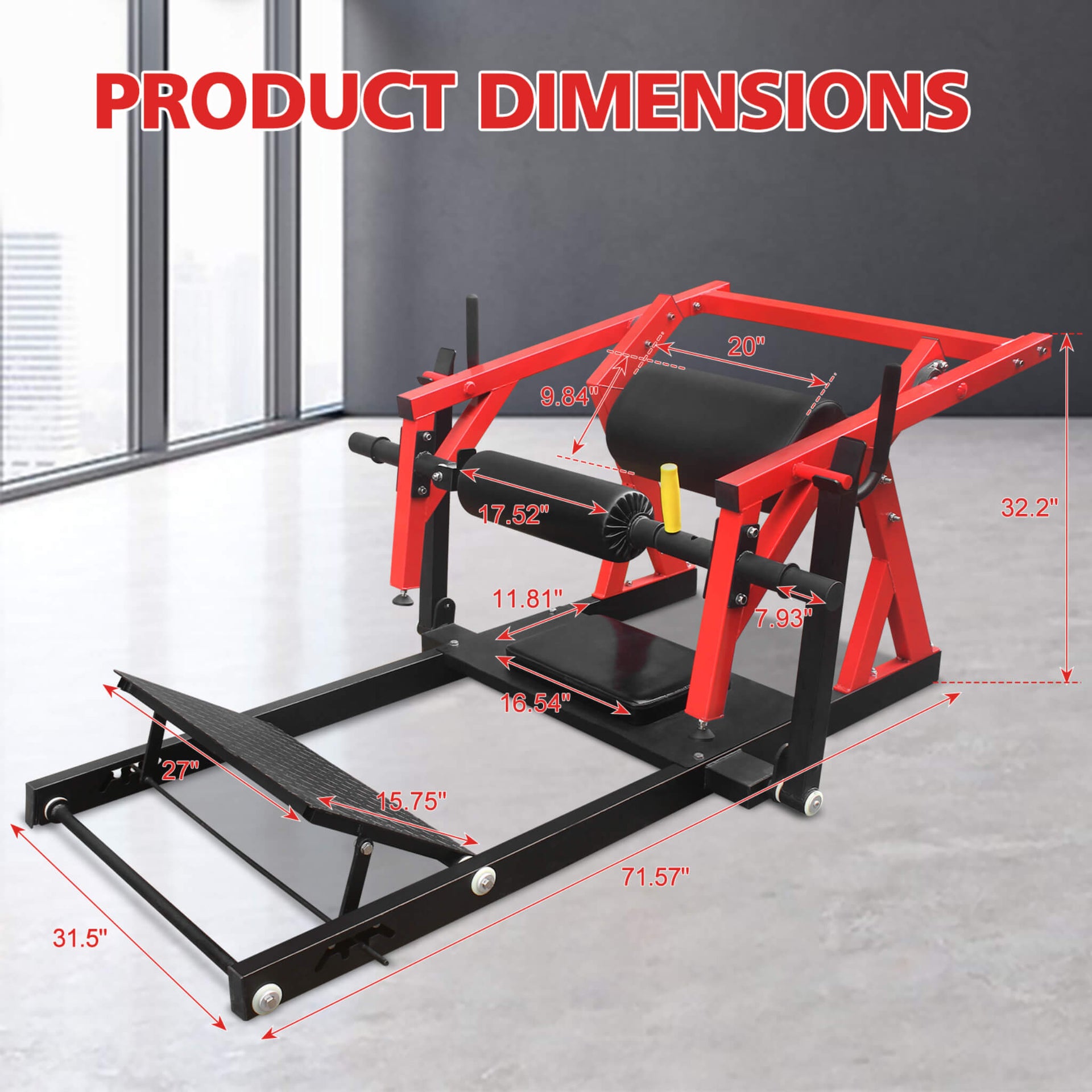 Heavy-Duty High Strength Steel Hip Thruster With Non-Slip Handles And Comfortable Foam Paddings (SAK92581)