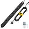 CRST 12-Outlet Metal Surge Protector Power Strip — Mountable, 2100J, 6FT/15FT Cord - 15FT Power Cord
