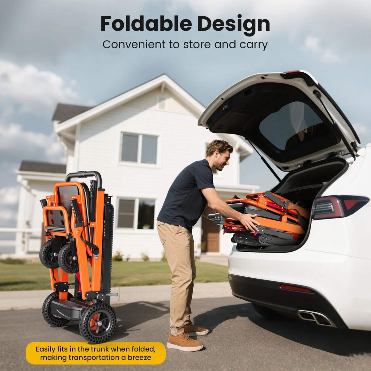 Heavy-Duty 440LBS Motorized Stair Climbing Wheelchair [FDA-Approved] (SAK47103)