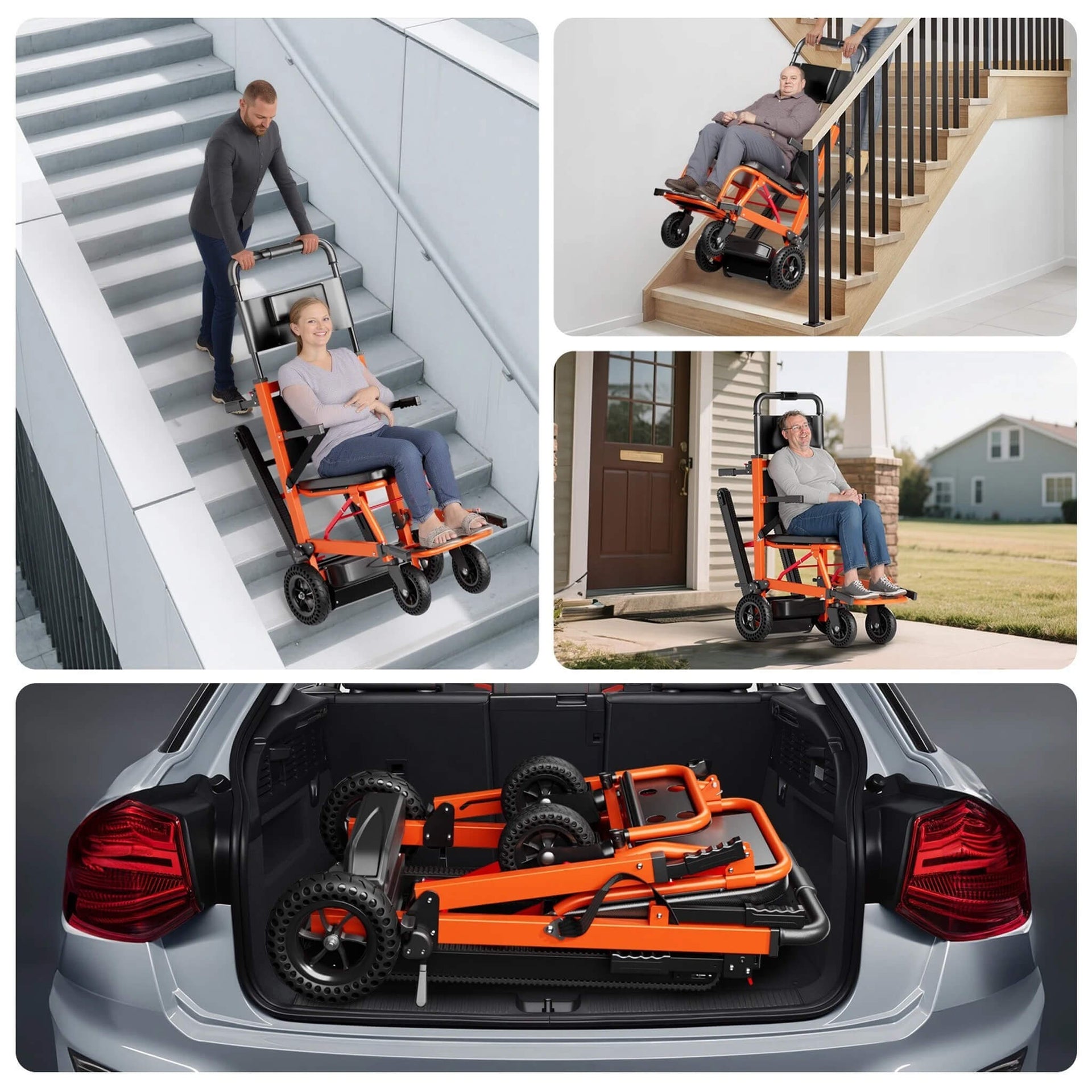 Heavy-Duty 440LBS Motorized Stair Climbing Wheelchair [FDA-Approved] (SAK47103)