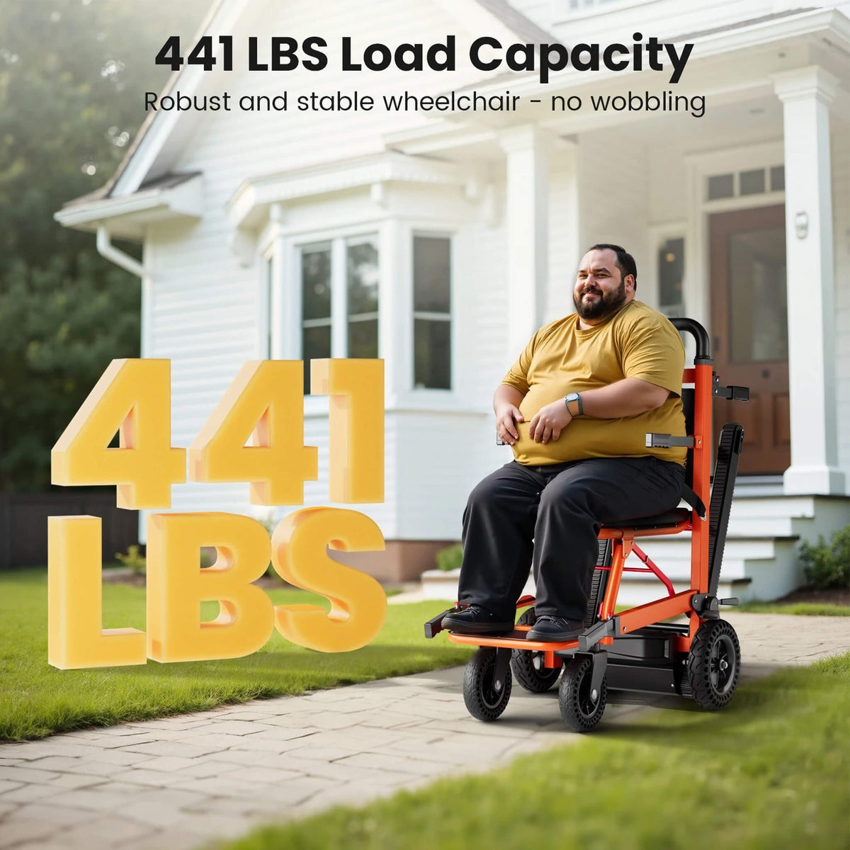 Heavy-Duty 440LBS Motorized Stair Climbing Wheelchair [FDA-Approved] (SAK47103)