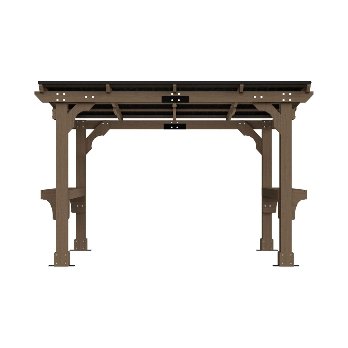 Heavy-Duty Premium Wooden Grill Gazebo With Sloped Metal Roof (SAK61583)