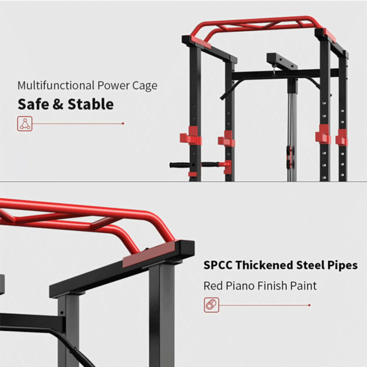 Heavy-Duty 1000LBS Professional Multi-Function Adjustable Power Cage Rack (SAK98149)