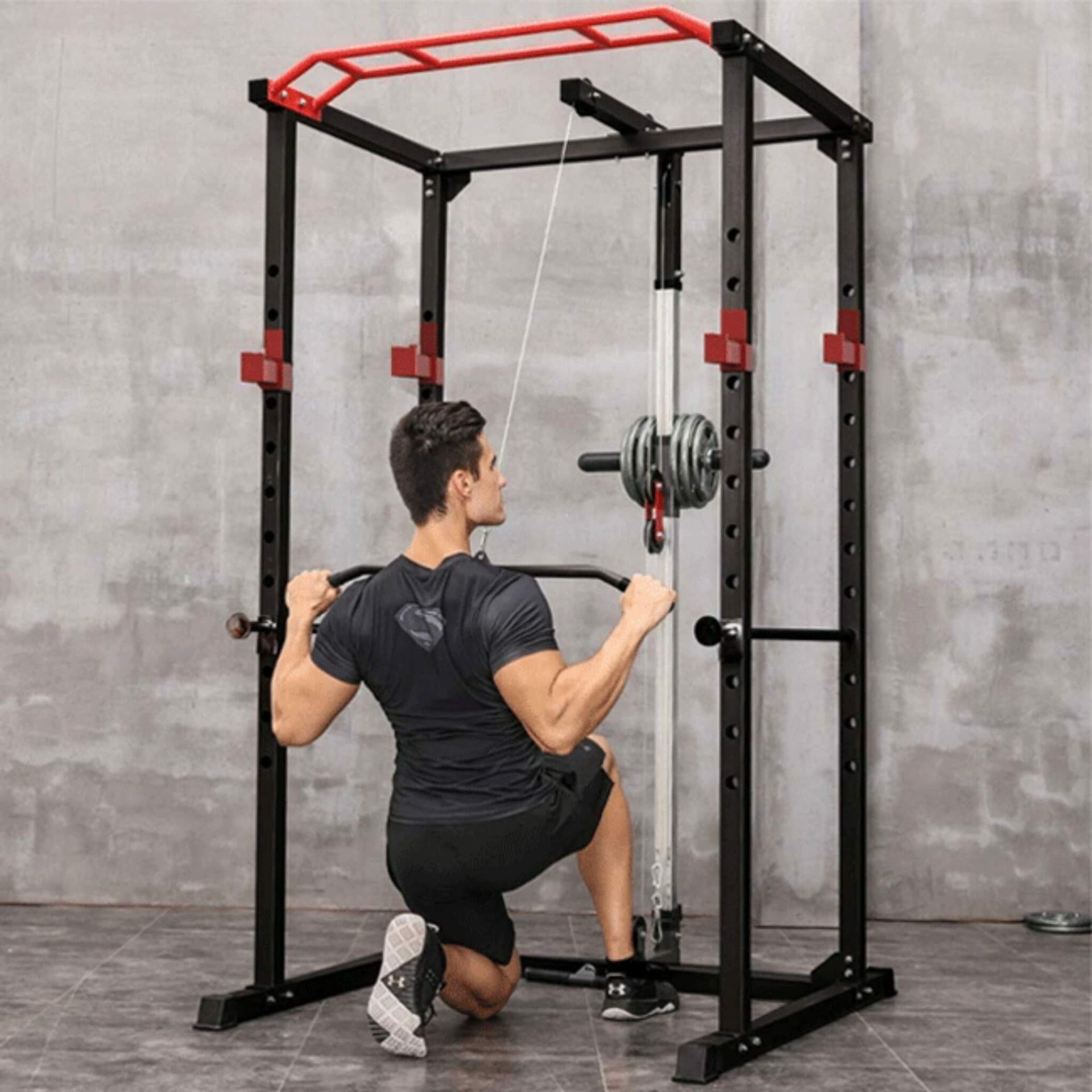 Heavy-Duty 1000LBS Professional Multi-Function Adjustable Power Cage Rack (SAK98149)