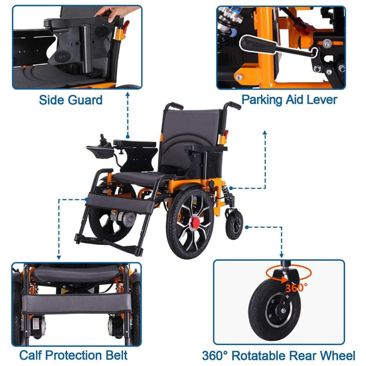 Heavy-Duty 300LBS Ultralight All-Terrain Electric Airplane-Approved Foldable Wheelchair (SAK63147)