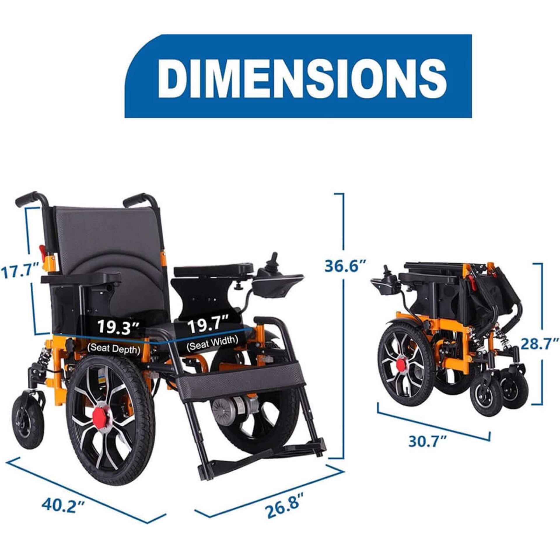 Heavy-Duty 300LBS Ultralight All-Terrain Electric Airplane-Approved Foldable Wheelchair (SAK63147)