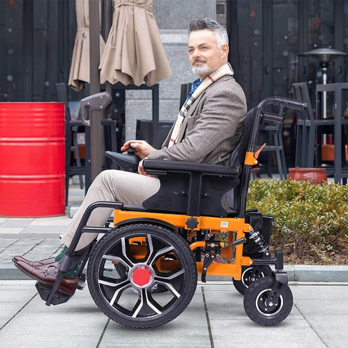 Heavy-Duty 300LBS Ultralight All-Terrain Electric Airplane-Approved Foldable Wheelchair (SAK63147)