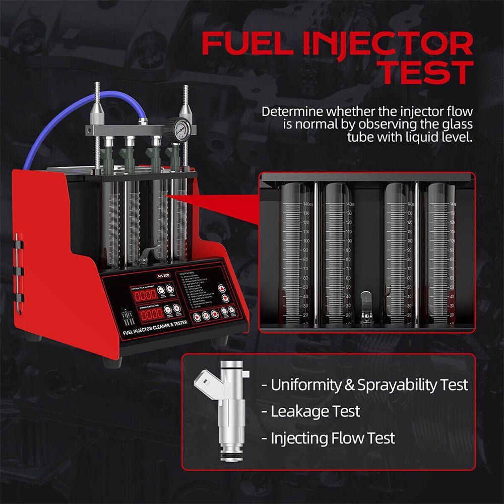 Heavy Duty Ultrasonic Fuel Gas Injector Car Cleaner Tester Machine, 4 Cylinder (97236540)