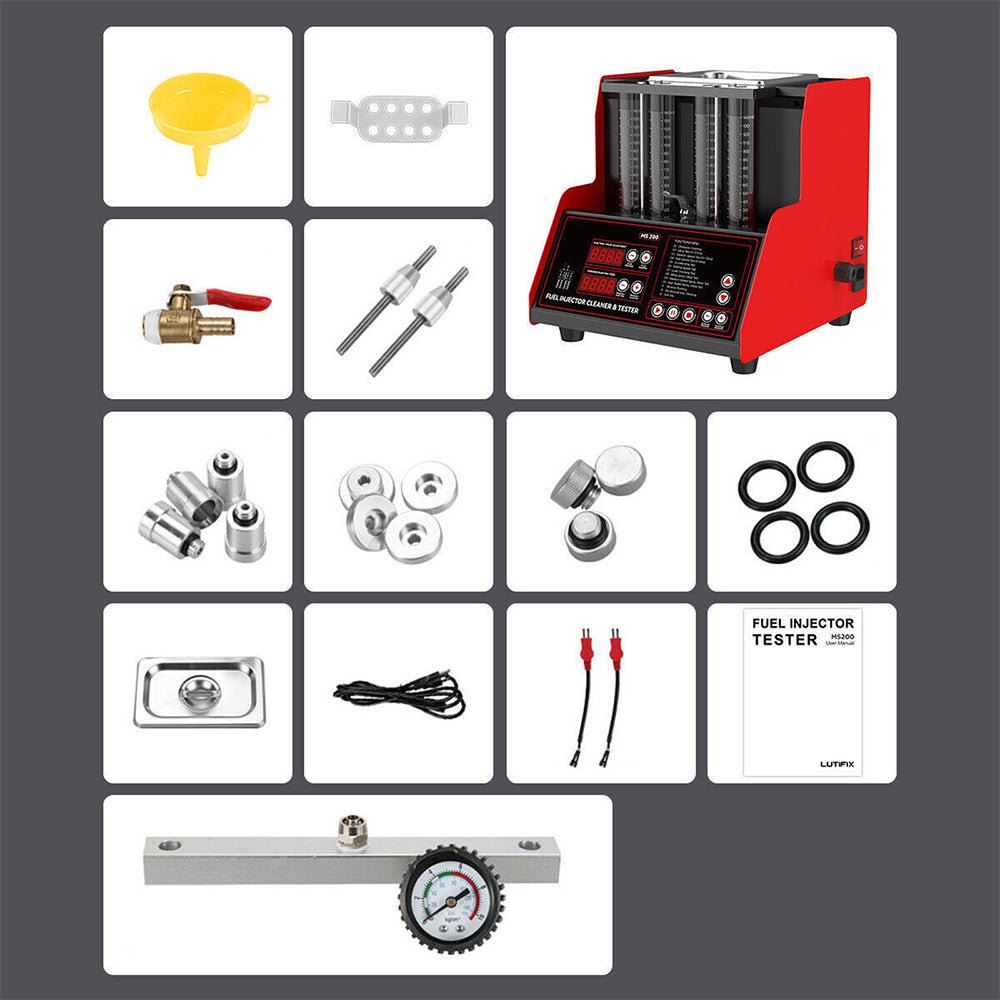 Heavy Duty Ultrasonic Fuel Gas Injector Car Cleaner Tester Machine, 4 Cylinder (97236540)