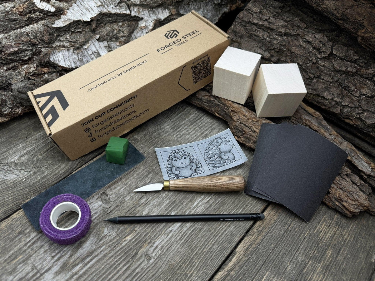 Hedgehog Wood Carving Kit – Ideal for Beginners, Adults, Teens and Kids