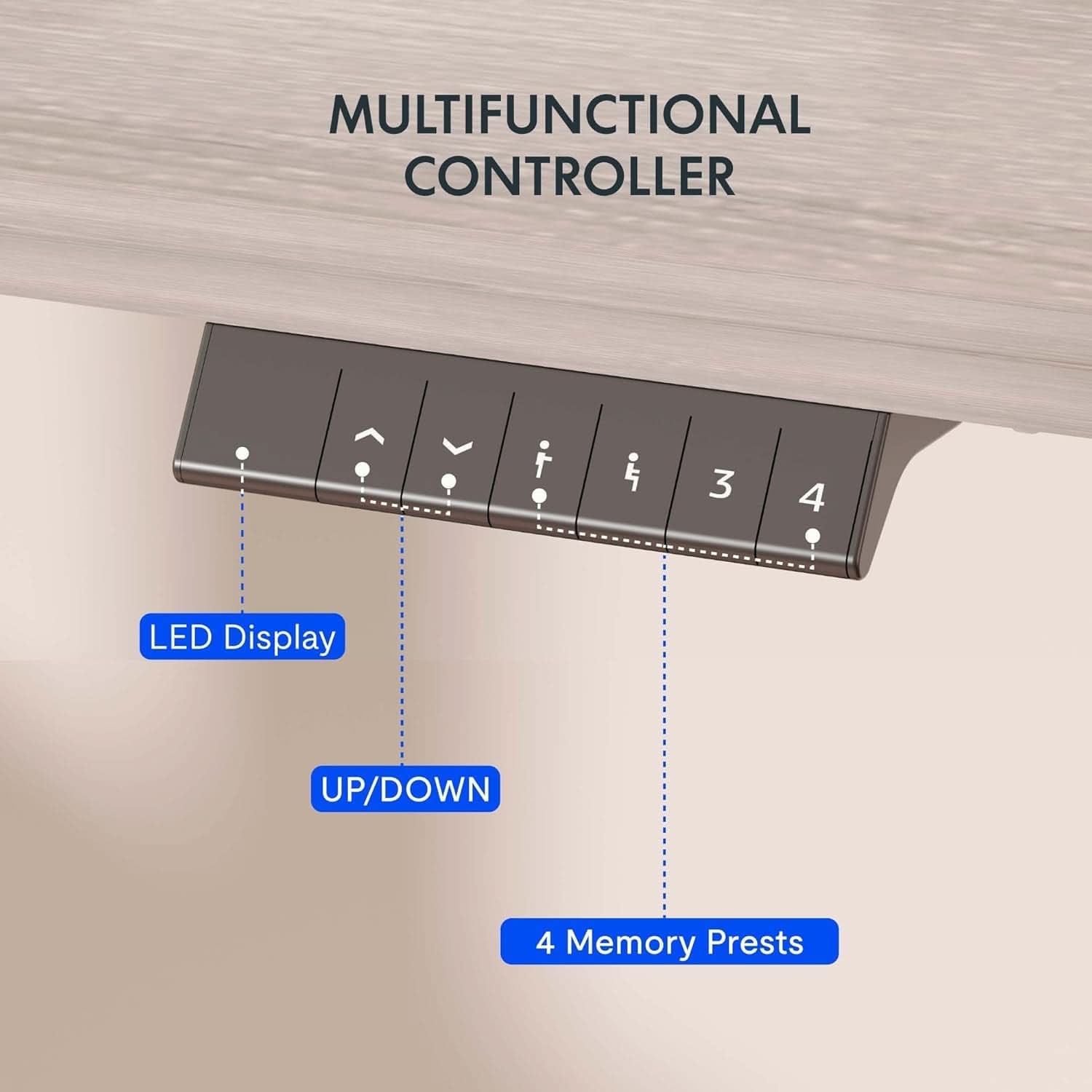 Height Adjustable Electric Standing Desk with Smooth Surface