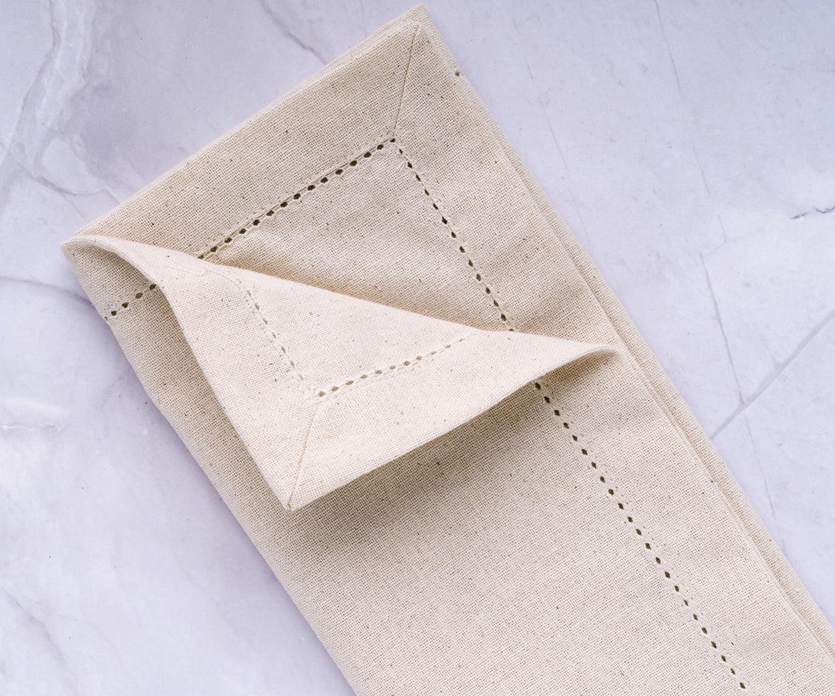Natural Hemstitched Napkins - 20 inch